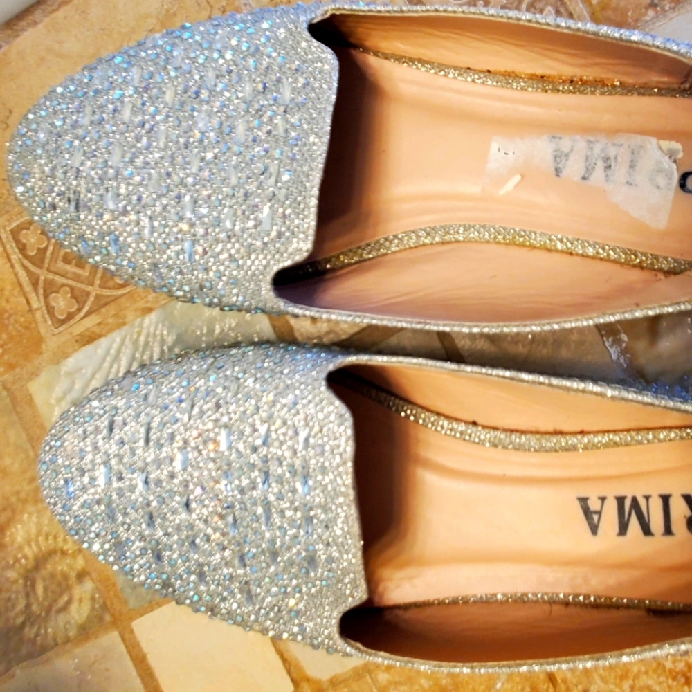 Sparkle loafer style flats